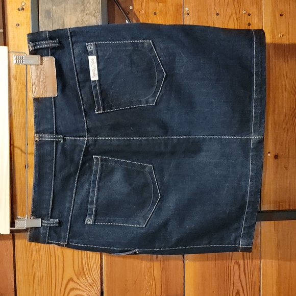 SEE BY CHLOE Dark Blue Denim Skirt US 8 Made In Italy GUC - Picture 11 of 16